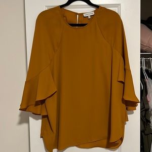 Dark yellow blouse with fun sleeves!